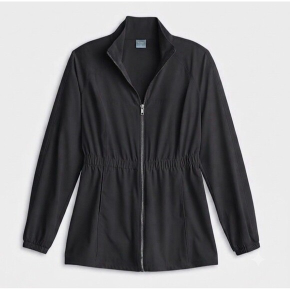 tek gear Jackets & Blazers - Tek Gear Women's size 2XL  full zippered Black Woven Jacket Cinched waist
